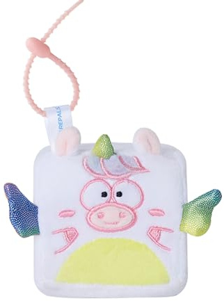 MGM Toy - Squarepal Schlüsselanhänger - Einhorn - Stressabbau Plüsch - 193702 - Memory Foam - Gadget - Geschenk - Tiere - Rehabilitation - Angst - Sensorisches Spielzeug - Ab 2 Jahren