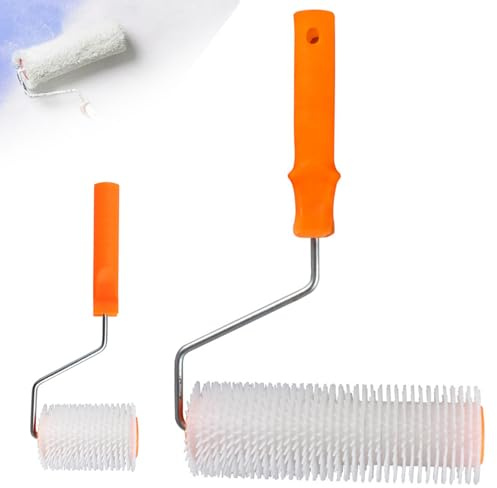 Entlüftungswalze für Ausgleichsmasse, 2 Stück Entlüftungsroller Stachelwalze Stachellänge 14/20mm Nagelwalze Stachelwalze Ausgleichsmasse zur Entlüftung von Bodenbeschichtungen