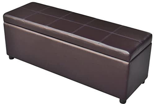 Fangmaliuyun Sitzbank mit Stauraum 116 x 39 x 44 cm Holztruhe Braun Polsterbank als Flurmöbel Schuhbank für Esszimmer Schlafzimmer und Flur