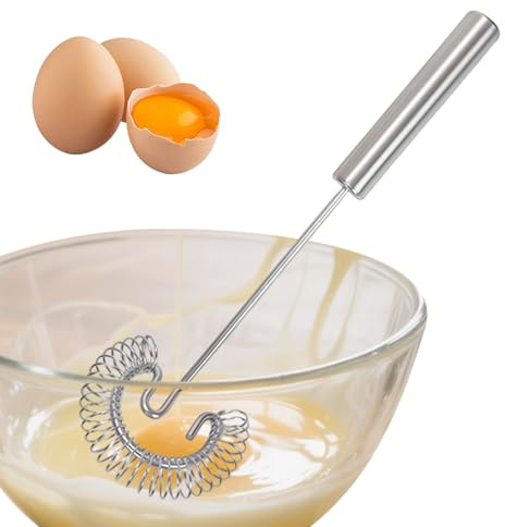 Mppchhn Batidor Manual Para Huevos | Varilla Espiral de Acero Inoxidable - Batidor De Salsas De Cocina Y De Salsas Gravy - para Mezclar Cocinar Batir Hornear en el Hogar Picnic Camping para