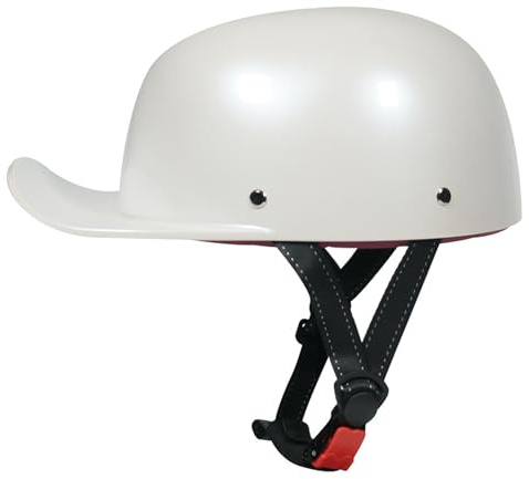 Vintage Basebollkeps Halvskalshjälm, Moped- Och Cruiserhjälm För Vuxna Män Och Kvinnor, Förlängd Retrobrätte, ECE/DOT-Godkänd 12,XL(59-60CM)