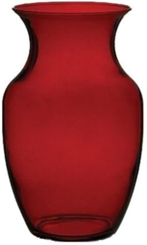 Floral Supply Online - Rosenvase, 20,3 cm, Vase und Blumenratgeber, dekorative Glas-Blumenvase für Blumenarrangements, Hochzeiten, Heimdekoration oder Büro, (Rot)
