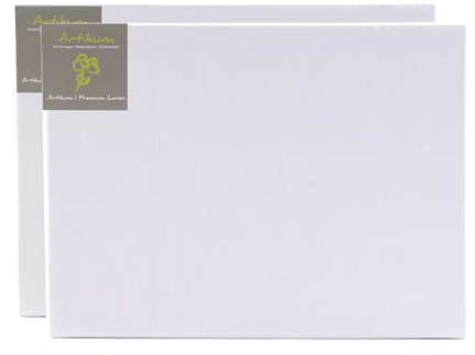 2x Artikum | PREMIUM LEINEN 70x90cm | Leinwände auf Keilrahmen 70 x 90 cm | 100% Leinentuch ±430gsm dreifach grundiert, malfertige bespannte Keilrahmen mit Leinwand