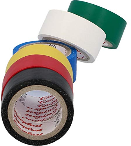 Cartrend Nastri isolanti elettricisti Nastro Adesivo colorato PVC Nastro Impermeabile Nastro Isolante Elettrico 6 Pezzi, 3,3 m x 19 mm