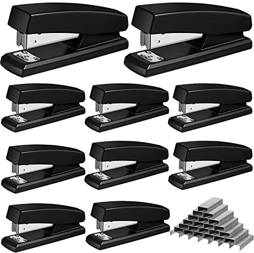 Marspark 10 Pcs Stapler for Desk Office Staplers Bulk with 6000 Staples 25 Sheet Capacity for School Office
