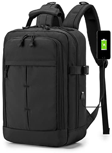 KSIBNW Ryanair Handgepäck Rucksack 40 x 20x 25 Reiserucksack Flugzeug,Laptop Rucksack 14/15,6 Zoll Laptop Tasche,unter dem Sitz Handgepäck Kabinengepäck,Weekender Backpack Schwarz
