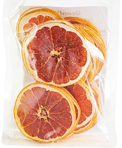 Oranfit Dried Grapefruit Slices, Natural Dried Grapefruit Slices, Crafts Cake Decoration Cocktail Garnish Table Scatters Potpourri Candle Crafts 3oz/85g(25 to 31 Slices)