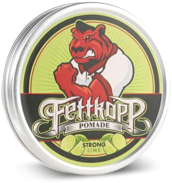 FETTKOPP POMADE - Lime - Limette-Minze/Mojito - starker Halt (firm hold) - 51g Haarwachs & Haargel Alternative Barbershop Hairstyling Herrenpomade ölbasiert Made in Germany