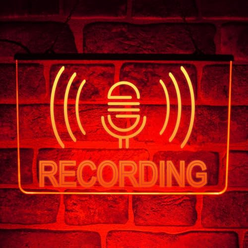 Recording On Air Neon LED Light Sign | Multicolour Hanging Display for Music Radio DJ Studio