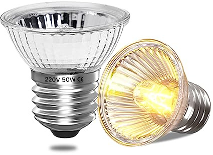 Bonlux Lampadina E27 UVA UVB 50W Lampada Riscaldante Tartarughe di terra, Lampada UV Tartarughe d'acqua, Lampadine Acquario Lampade Riscaldanti per Rettili, Animali, Pulcini (Dimmerabile, 2 Pezzi)