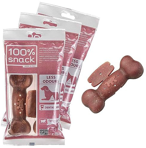 Ferplast Dog Snack Natural Dog Snack Oral Hygiene Large Size Odor Control with Yucca Extract 3 Pack Kit 420g