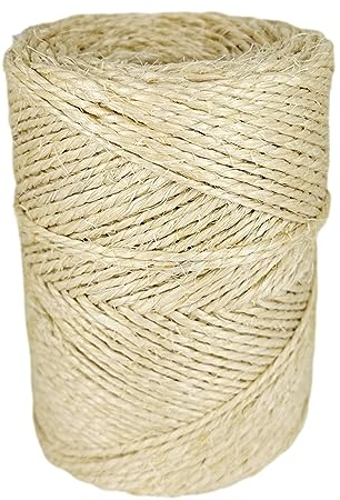 Hilo sisal, 3MM * 160M, Hecho en España, para Agricultura, jardinería, paquetería, Bricolaje, artesanía. Natural