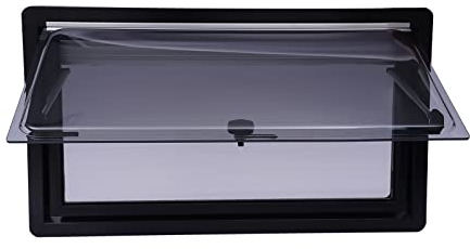 banborba Fenêtre latérale pour camping-car, camionnette, camping-car, caravane, fourgon, van (900 x 500 mm) Noir/blanc