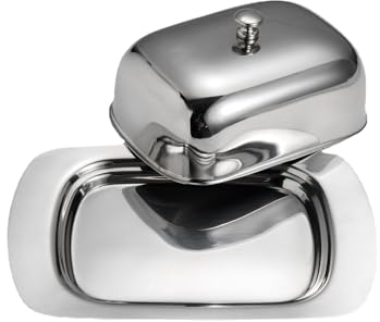Beurrier Beurrier en acier inoxydable 304 avec couvercle, vaisselle de Restaurant d'hôtel, assiette de collation au fromage, plat à beurre Récipient à beurre