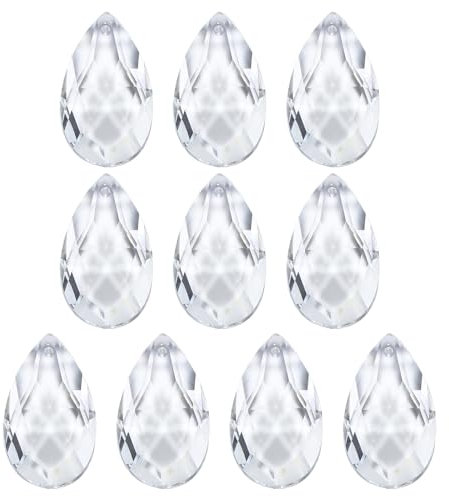 PATIKIL Pendentifs en Cristal K9 en Forme de Gouttes, Lot de 10 Perles de 38 mm pour Pièces de Lustres, Décoration Artisanale, Clair