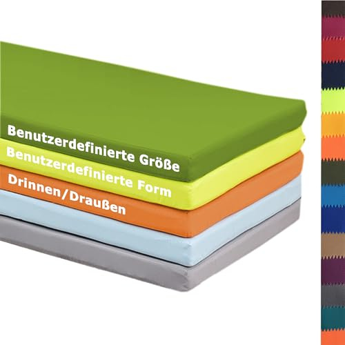 Hruile Bankauflage Nach Maß Benutzerdefinierte Bankkissen Sitzkissen für Fensterbank, Wasserdicht Stuhlkissen für Terrasse, Gartenbank Sitzkissen, Möbel Sitzkissen, für Innen Außen (3cm Dicke)