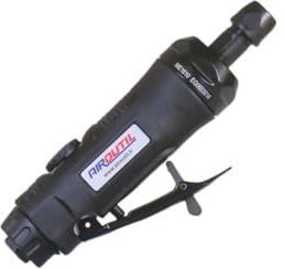 AIROUTIL Meuleuse Droite À Pince 6 mm - 375 Watt Silencieuse (75 db) pour Polissage, Meulage, Ébavurage - Gaine Anti Vibration & Confort Optimal - Vitesse Réglable