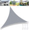 FAMKEEP Tenda a Vela Triangolare 3x3x3m,Impermeabile Vela Ombreggiante,Anti UV e Antipioggia,Tenda a Vela Giardino Tendalino per Balcone Terrazza Campeggio Portare Corda,Grigio