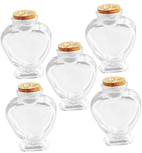 Amosfun 5pezzi Bottiglie Con Tappo Sughero Bottiglie Vuote Contenitori Per Bevande e Conservazione Per Regalo e Decorazione
