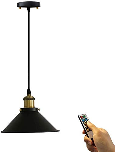 Pendelleuchte Dimmbar Schwarz mit Fernbedienung 55 Lumen LED Batteriebetrieben Innen 1 Licht