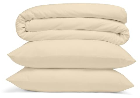 Cosy House Collection Ensemble Housse de Couette 3 pièces 100% Rayonne à Base de Bambou – Linge de lit Ultra-Doux – Protection de Couette zippée, Comprend 2 taies d’Oreiller