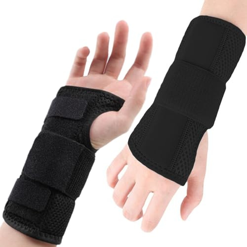 NICEIN Respirant Attelle Poignet, Attelle de Poignet Protège Pour Main Droite/Gauche Réglable, Bandage Maintien Poignets Pouce, Pour Les Fractures, Entorse, Tendinite (S)
