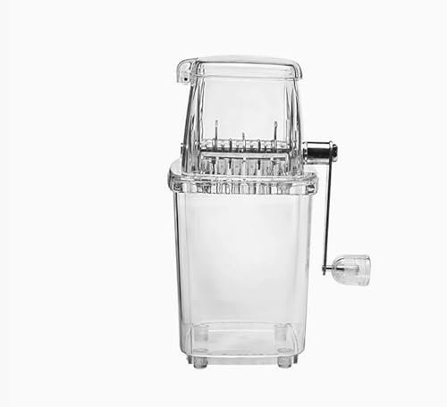 Kiuiom Picadora De Hielo De Uso Manual,Máquina Picadora De Hielo Afeitado,Triturador De Hielos con Tapa De Seguridad,Trituradora De Hielo Manivela Portátil,Cuchillas De Acero Inoxidable,Transparente