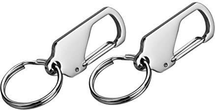 Alipis 2pezzi Portachiavi in Acciaio Inossidabile Portachiavi Per Auto Semplice e Durevole