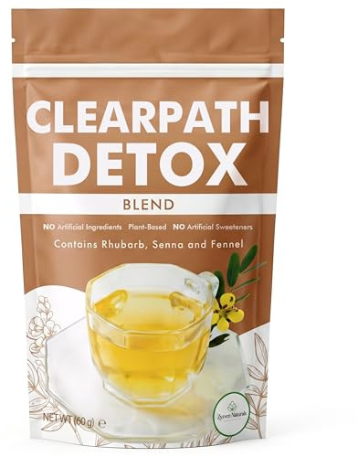 Zyzven Naturals Clearpath Detox Herbal Loose Leaf Tea – 60g – Digestive Cleanse with Senna, Ginger, Fennel, Peppermint & Rhubarb – Caffeine-Free & Vegan-Friendly – Gut Support Tea