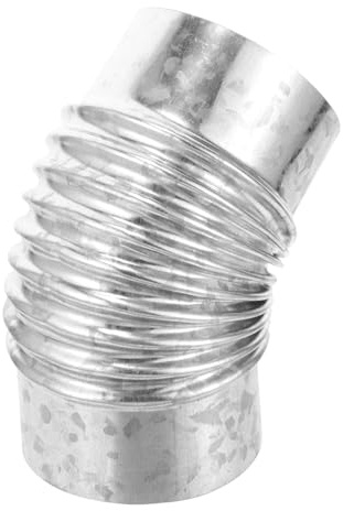 SHINEOFI Stove Chimney Elbow 45 Degree Metal Stove Pipe Connector 10cm Galvanized Steel Bending Flue Pipe Replacement
