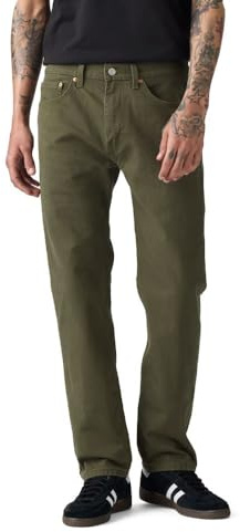 Levi's Men's 505 Regular Fit Jeans, Olive Night Denim (Stretch), 32Wx30L Standard