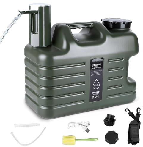 5 Gallonen Wasserbehälter mit automatischer Touch Control Pumpe & Zapfhahn, tragbarer BPA-freier Camping-Wasserkrug mit Griffen, auslaufsicherer großer Wassertank für Camping, Outdoor-Wandern