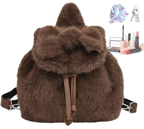 Miyanvuo Plüsch Tasche - Büchertasche Mit Schleife | Schulranzen | Für Schule Reisen Kinderbetreuung Weihnachten Einkaufen Partys Kinder Frauen Kinder Mädchen