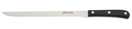 Arcos Coltello per prosciutto professionale, in acciaio inox nitrum, 250 mm, manico resistente in POM, nero, taglio preciso e durevole, ideale per cucina e chef