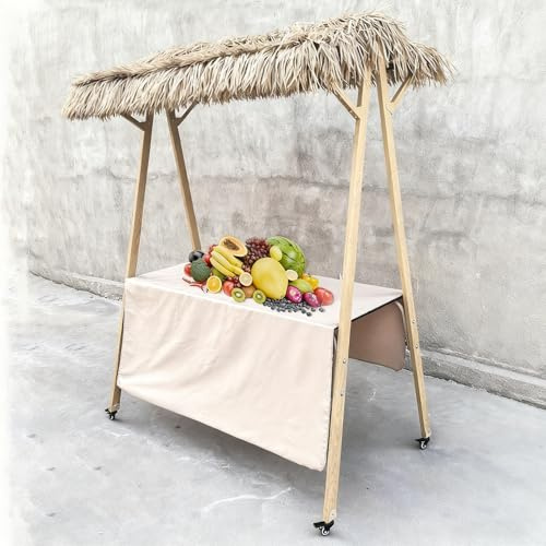 Carrito de venta de alimentos al aire libre plegable con toldo, carrito de exhibición móvil para comida callejera y eventos (63 x 23.6 x 78.7 pulgadas)