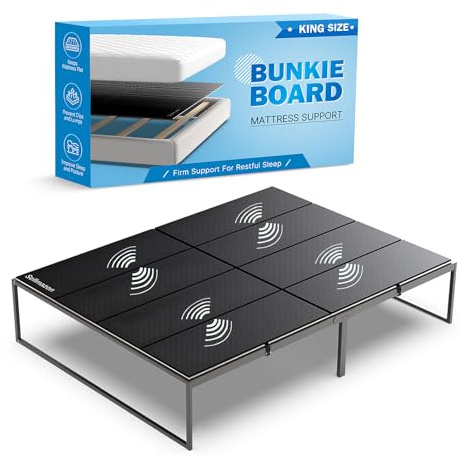 Sellmazon Bunkie Board King Size (76x80''), Heavy Duty 10mm Bed Boards for Slatted Frame, Sleeper Sofa Support Board to Stop Sagging Mattress, Breathable, Noise Minimizing, Moisture Resistant, Black