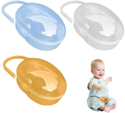 Soother Box, Napp Väska Baby Dammtät Napp Låda BPA-fri Soother Shield Case Baby Supplies 3 st, Förnödenheter
