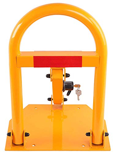 Parkplatzsperre aus Stahl Parkplatzbügel Sperrbügel Parkplatzblockierer Parkwatch Parkpfosten Parkblocker Klappbar verstellbarer Parkpfosten SN1805