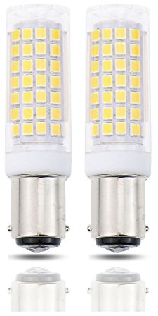 Lamsky Ba15d led Light Bulb 7.5W,B15 Double Contact Bayonet Base,120V Warm White 3000K,75W 80W JD Type T3/T4 Halogen Bulb Replacement Bulb,Not Dimmable(2-Pack)