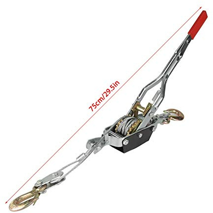 Wakects Manual Ratchet Winch, 4T Wire Rope Puller, Steel Hand Tool