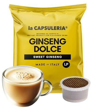 GINSENG, dolce e cremoso (50 Capsule) compatibili con Lavazza Espresso Point, 1 Box da 50 Capsule, senza glutine, gusto dolce e avvolgente, perfetto per una pausa energizzante (La Capsuleria)