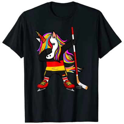 Dabbing Einhorn Deutschland Eishockey Fans Trikot Wintersport T-Shirt