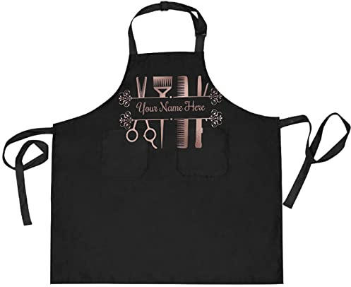 CHIFIGNO Anpassade hårstylistförkläden unisex frisör smock justerbart frisörförkläde personliga hårstylist gåvor, Anpassad 16, one size