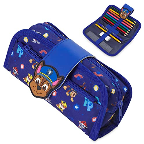 PAW PATROL Federmäppchen Gefüllt Jungen Mädchen, Federtasche Aesthetic, Etui Schule, Mäppchen mit Inhalt, Geschenk für Kinder