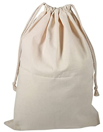 Sac à pain, sac en tissu, sacs en tissu en coton, sac de rangement en coton uni avec cordon de serrage pour le voyage, usage domestique(30 * 40cm)