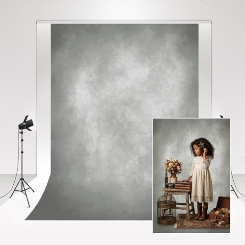 Kate Fotostudio Hintergrund Hellgrau 1,5x2,2m/5x7ft Fotografie Hintergrund Hochzeit Fotowand Minimalistisch Portrait Photocall Hintergrund Grau Magazin Werbung Shooting Requisiten