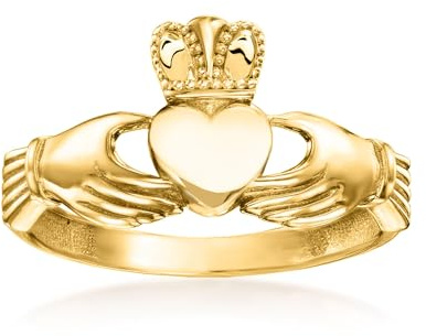 Ross-Simons 14kt Yellow Gold Claddagh Ring. Size 8