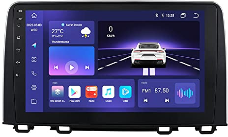 10.1 Inch HD Touchscreen Android 14 Stereo Car Radio for Honda CRV 2017-2021 Wireless Carplay | Android Auto 8-Core 4G+32G Weather Display WiFi GPS Navigation Bluetooth 5.0