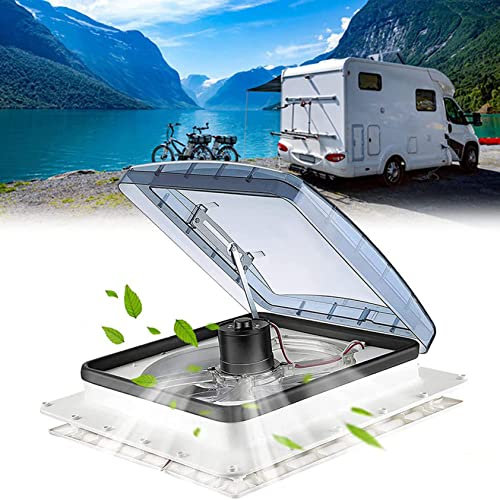XDLYWUZIQ Ventilatore da Tetto per Camper, 12 V Ventilatore per Botola da Tetto per Doccia, per Camper con Flusso d'Aria a Due Vie per Bocchetta per Finestra sul Tetto di Roulotte,360mm