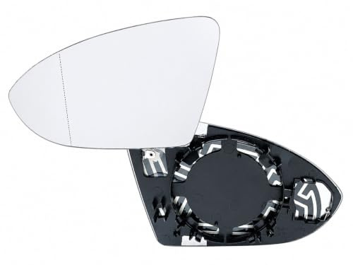 HZ-DESIGN Spiegelglas für Außenspiegel Glas Ersatzspiegel links Fahrerseite asphärisch passend für Golf 7 und Variant 7